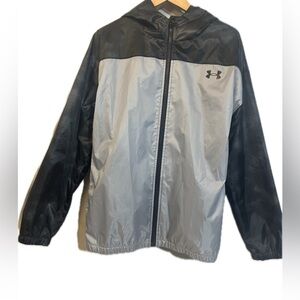 Under Armour Two-Tone Black and Gray WindbreakerYouth L